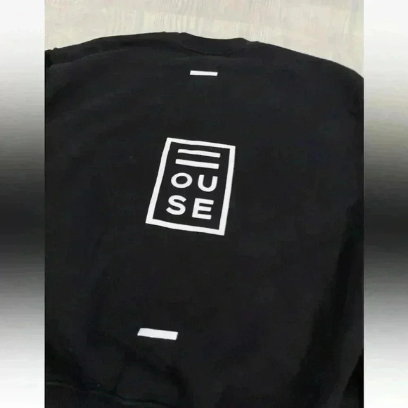 HOUSE iD Pullover Black Crewneck Sweatshirt Adult Size S oversized relaxed urban - Picture 8 of 16